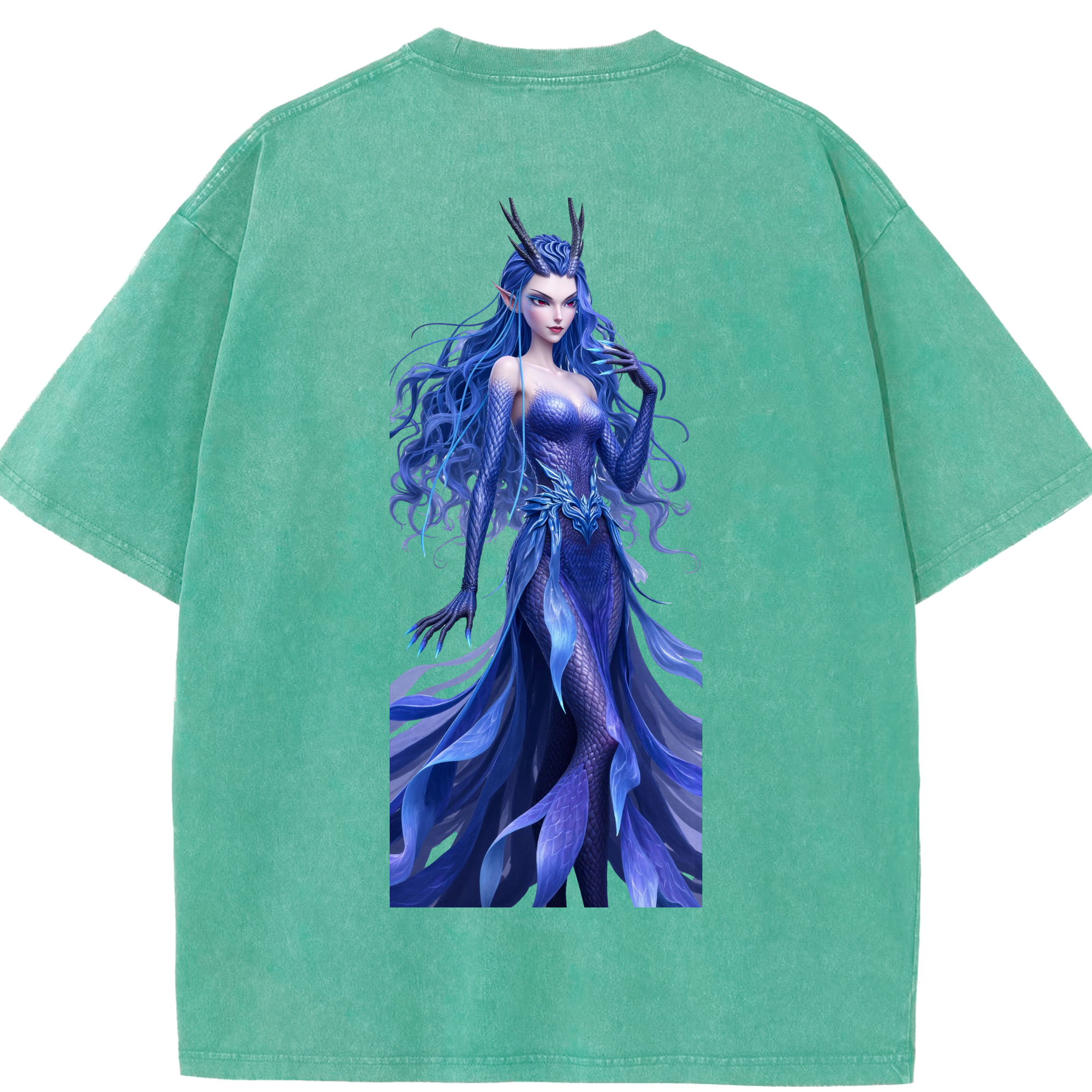 （画像用） Ne Zha 2 ナタ 魔童の大暴れ 綿100% ヴィンテージ風 半袖Tシャツ（背面プリント）